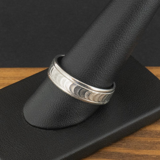 Platinum Patterned 6mm Band Ring Size U 1/2 11g