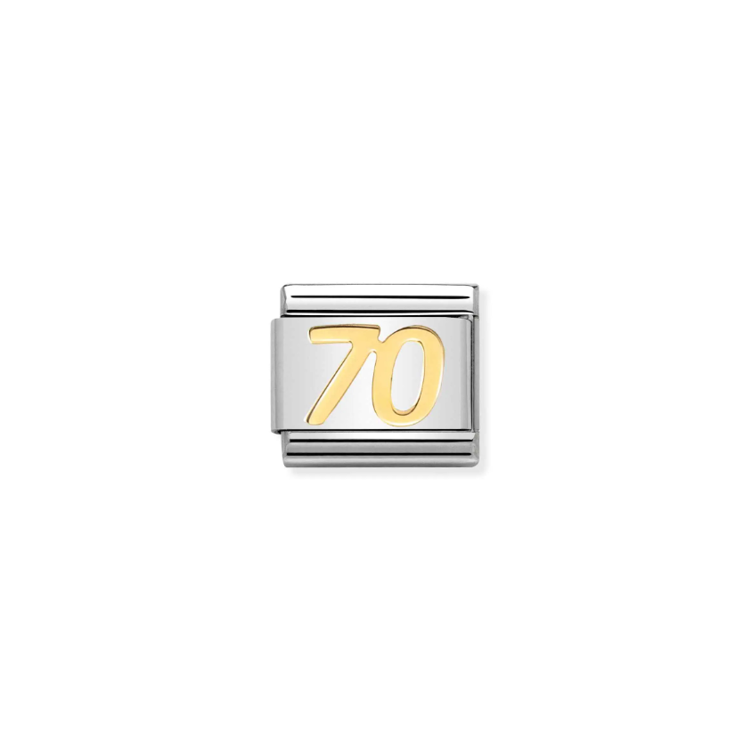 Nomination Composable Classic 18ct Gold and Stainless Steel Number 70