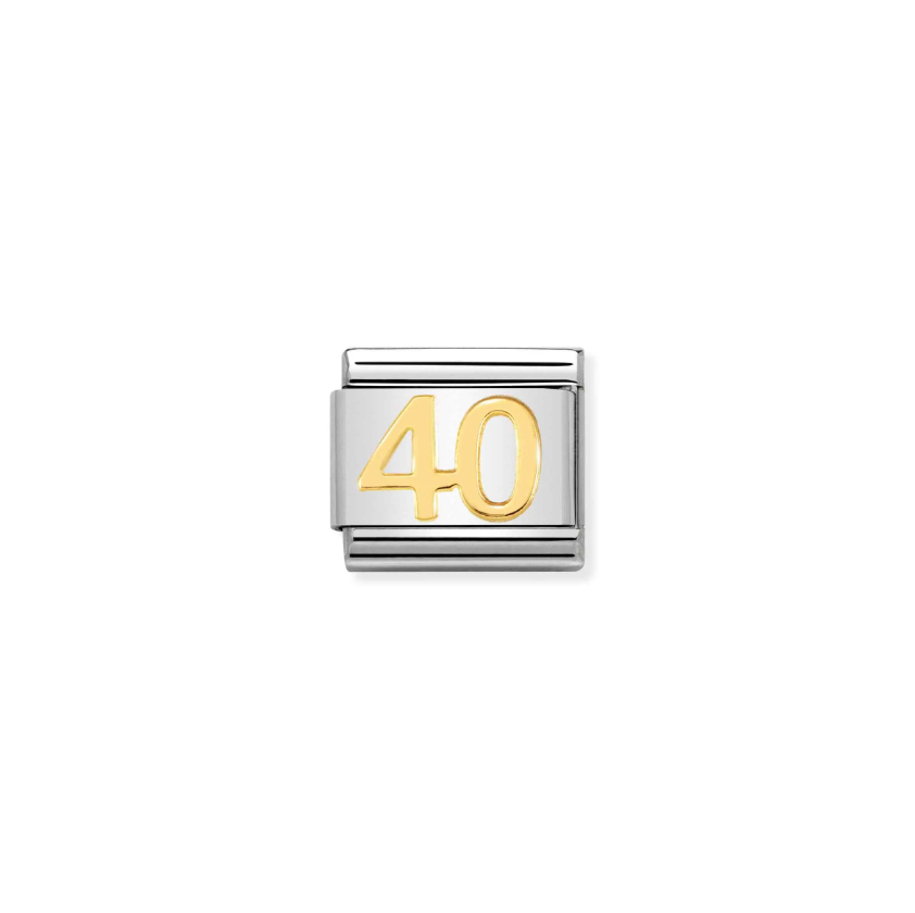 Nomination Composable Classic 18ct Gold and Stainless Steel Number 40