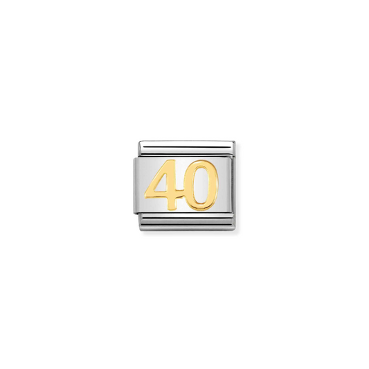 Nomination Composable Classic 18ct Gold and Stainless Steel Number 40
