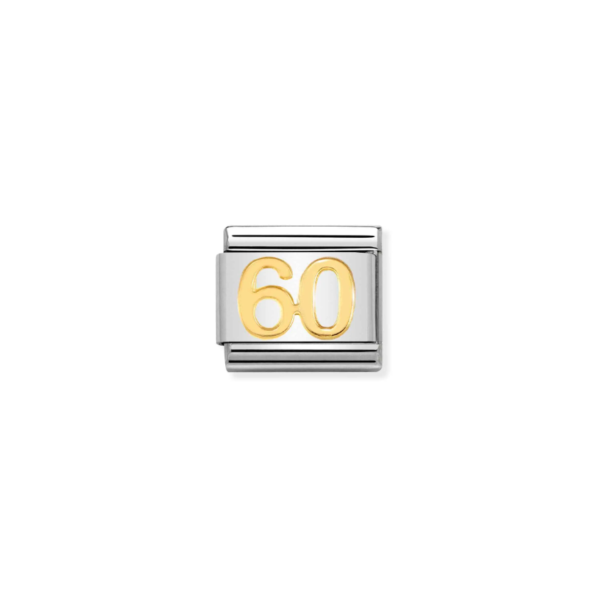 Nomination Composable Classic 18ct Gold and Stainless Steel Number 60