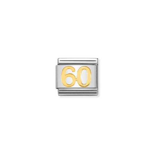 Nomination Composable Classic 18ct Gold and Stainless Steel Number 60