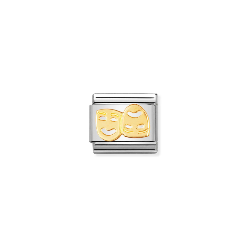 Nomination Composable Classic 18ct Gold and Stainless Steel Theatre Masks