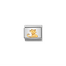 Nomination Composable Classic 18ct Gold and Stainless Steel Seated Cat