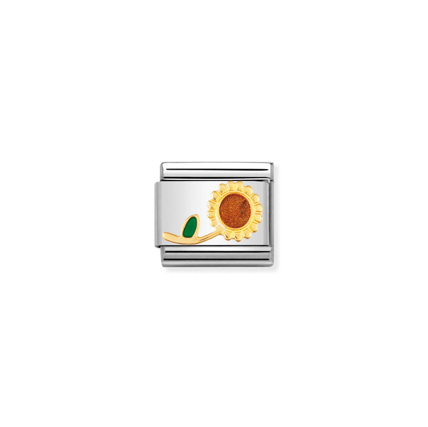 Nomination Composable Classic 18ct Gold and Stainless Steel Sunflower