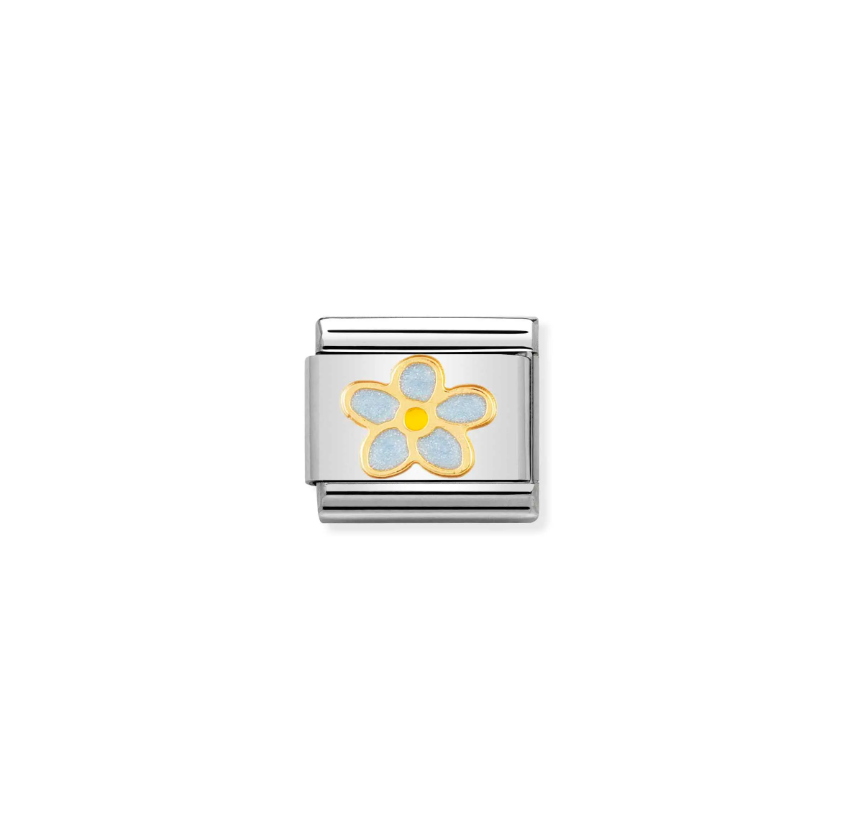 Nomination Composable Classic 18ct Gold and Stainless Steel Forget-me-not Flower