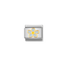 Nomination Composable Classic 18ct Gold and Stainless Steel Forget-me-not Flower