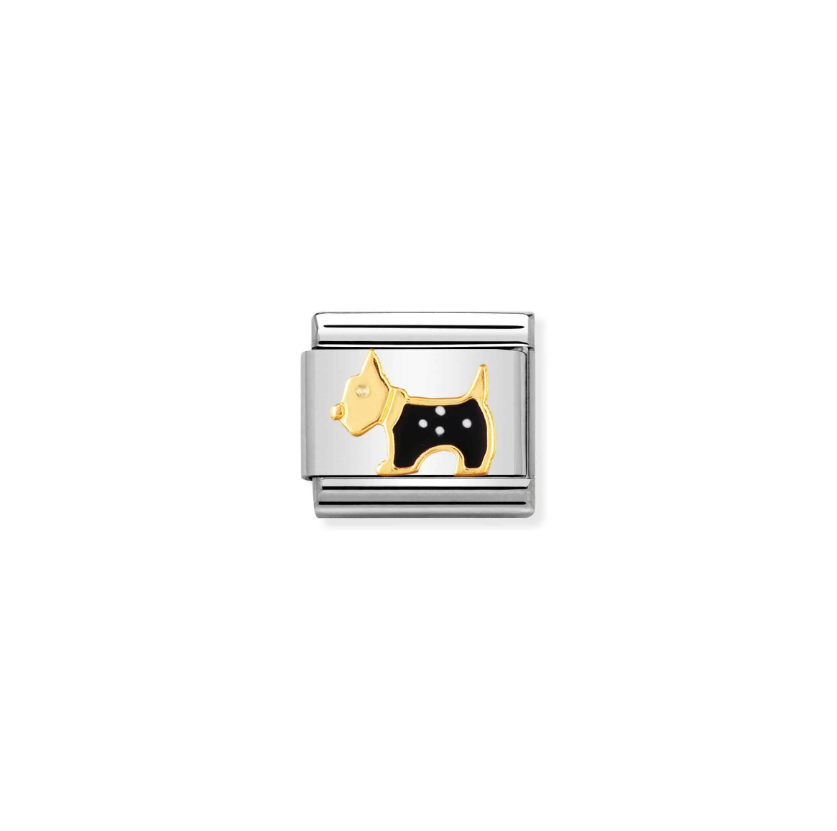 Nomination Composable Classic 18ct Gold and Stainless Steel Scottish Terrier