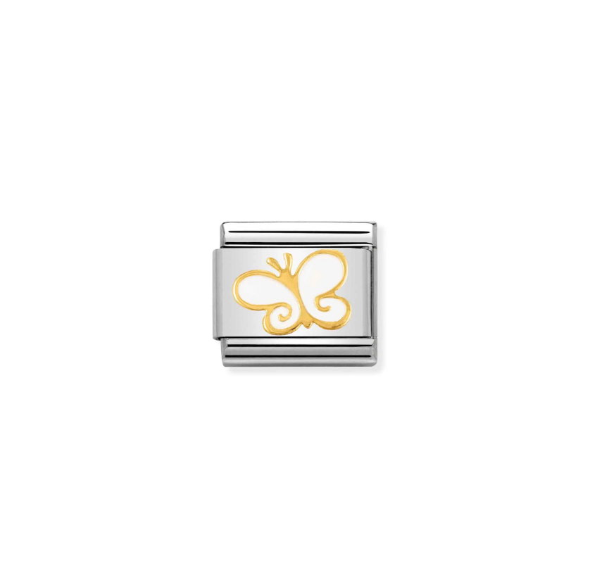 Nomination Composable Classic 18ct Gold and Stainless Steel Butterfly