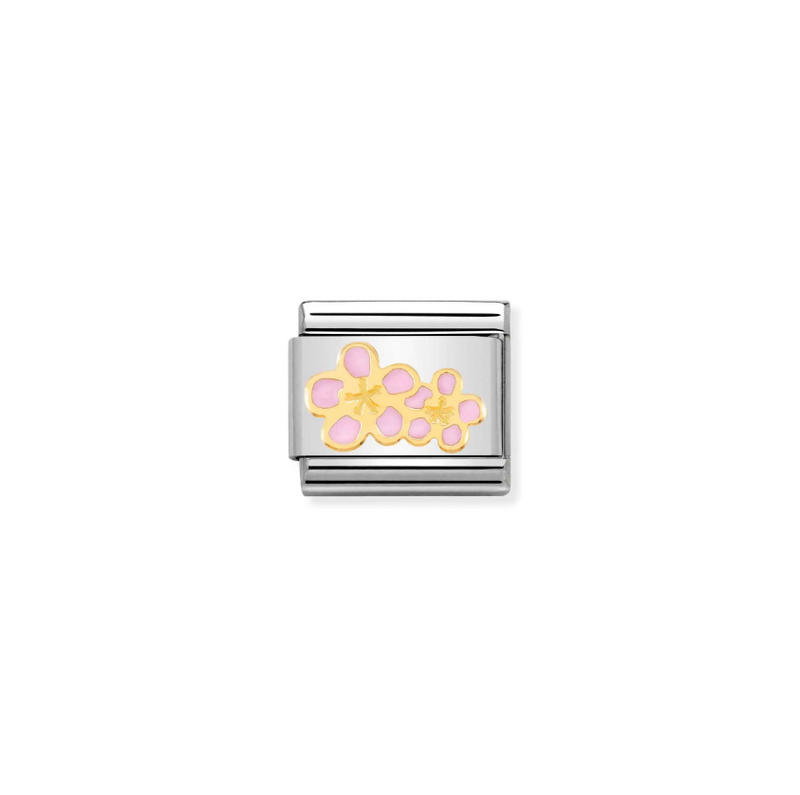 Nomination Peach Blossom 18ct Gold and Stainless Steel Composable Charm
