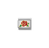 Nomination Composable Classic 18ct Gold and Stainless Steel Red Rose