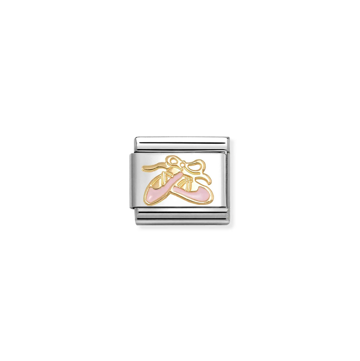 Nomination Pink Ballet Shoes 18ct Gold and Stainless Steel Composable Charm