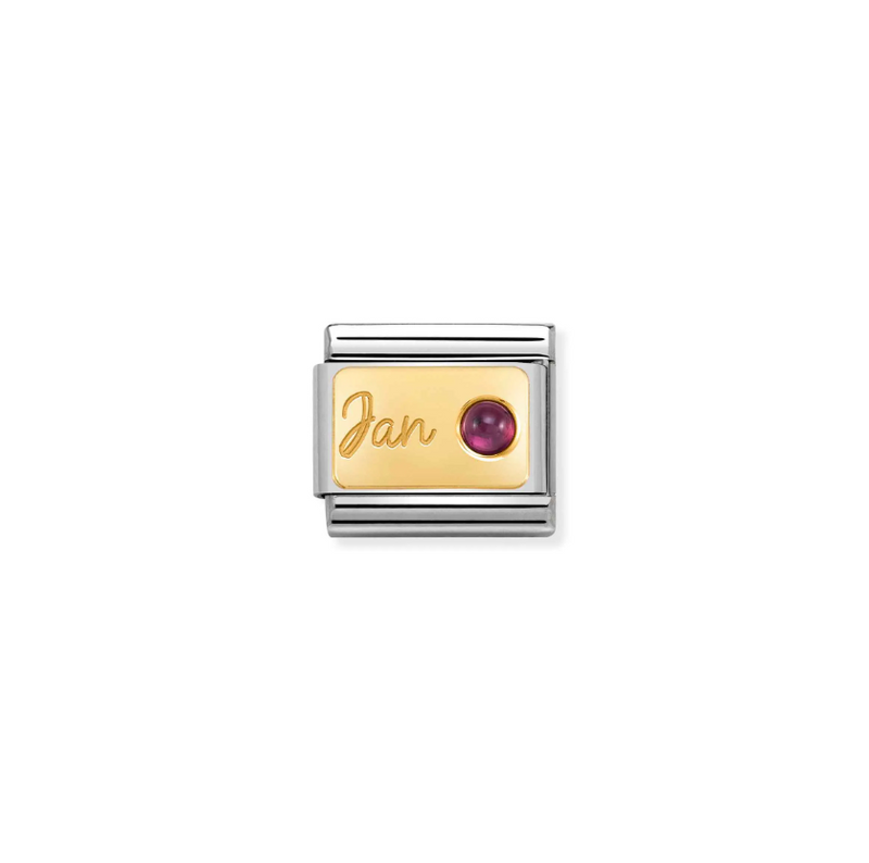 Nomination January Garnet 18ct Gold and Stainless Steel Composable Charm