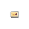 Nomination Composable Classic 18ct Gold and Stainless Steel January Garnet