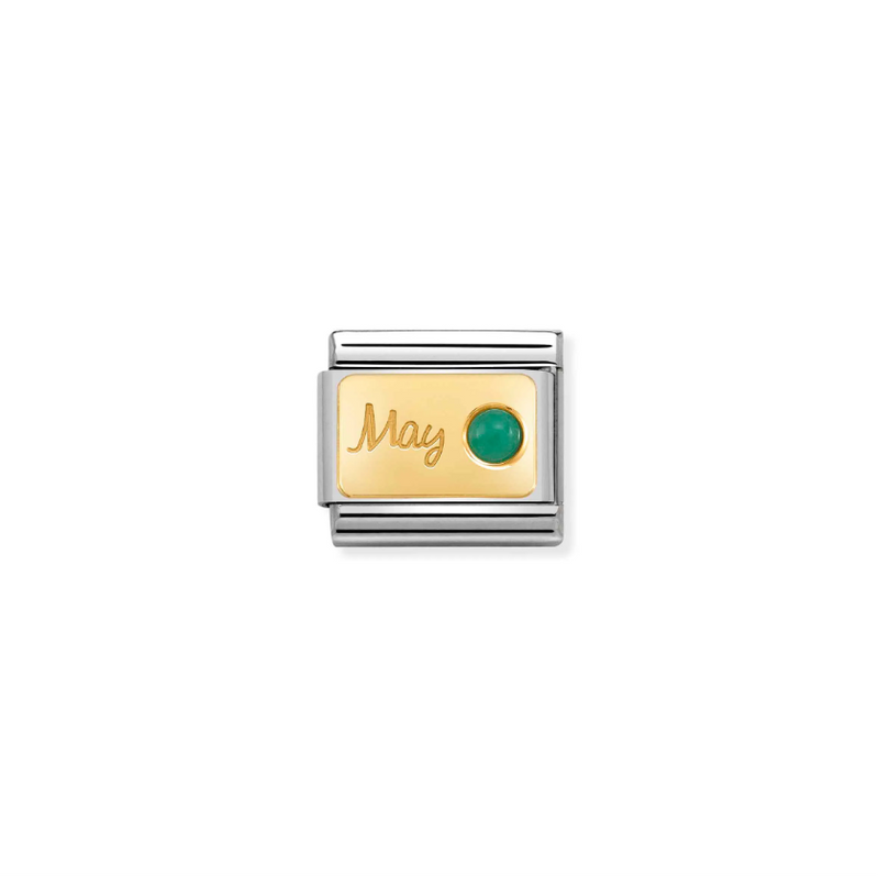 Nomination May Emerald 18ct Gold and Stainless Steel Composable Charm