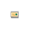 Nomination Composable Classic 18ct Gold and Stainless Steel May Emerald