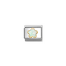 Nomination Composable Classic 18ct Gold and Stainless Steel White Opal Flower
