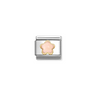 Nomination Composable Classic 18ct Gold and Stainless Steel Pink Coral Flower
