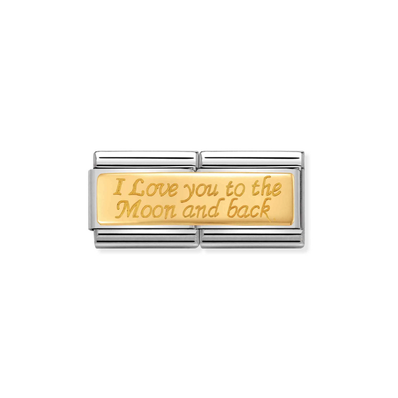 Nomination 'I Love You To The Moon And Back' Double 18ct Gold and Stainless Steel Composable Charm