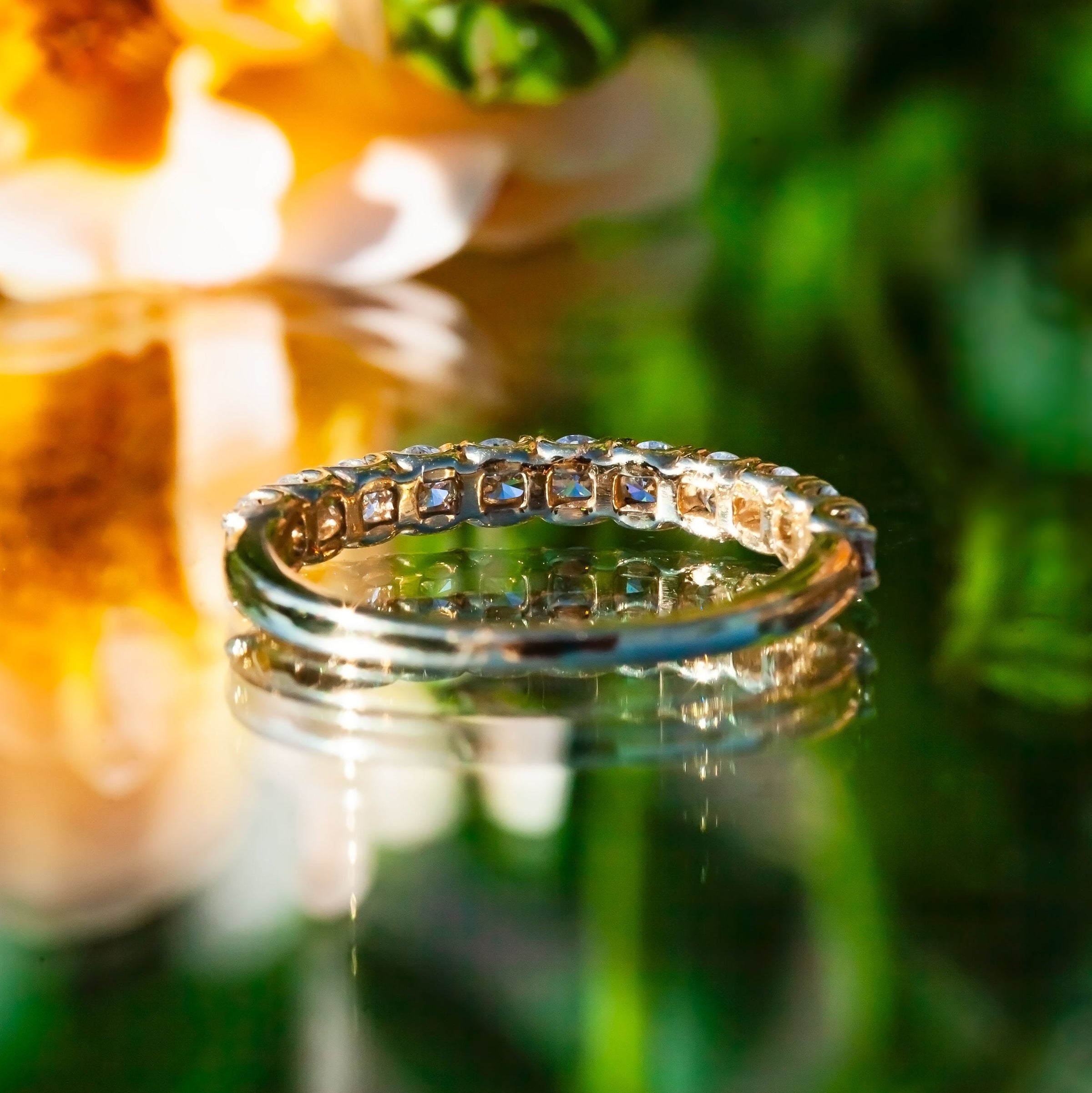 18Ct Yellow Gold Lab Created 0.70ct Diamond Half Eternity Ring Size L
