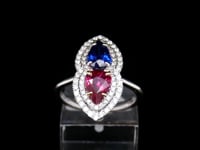 18ct White Gold 1.05ct Ruby, 1.25ct Sapphire & Diamond Ring