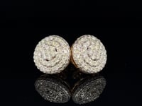 14ct Two tone Gold 2.4ct Diamond Cluster Stud Earrings