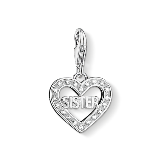 Thomas Sabo Silver Sister Cubic Zirconia Heart Charm
