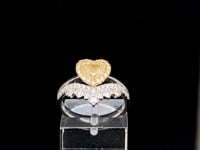 1.54ct Yellow Heart Diamond 18ct Yellow & White Gold Tiara Ring