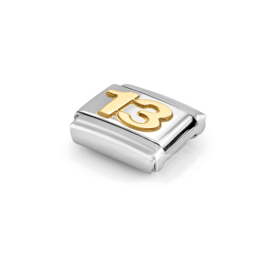 Nomination Number 13 18ct Gold and Stainless Steel Composable Charm