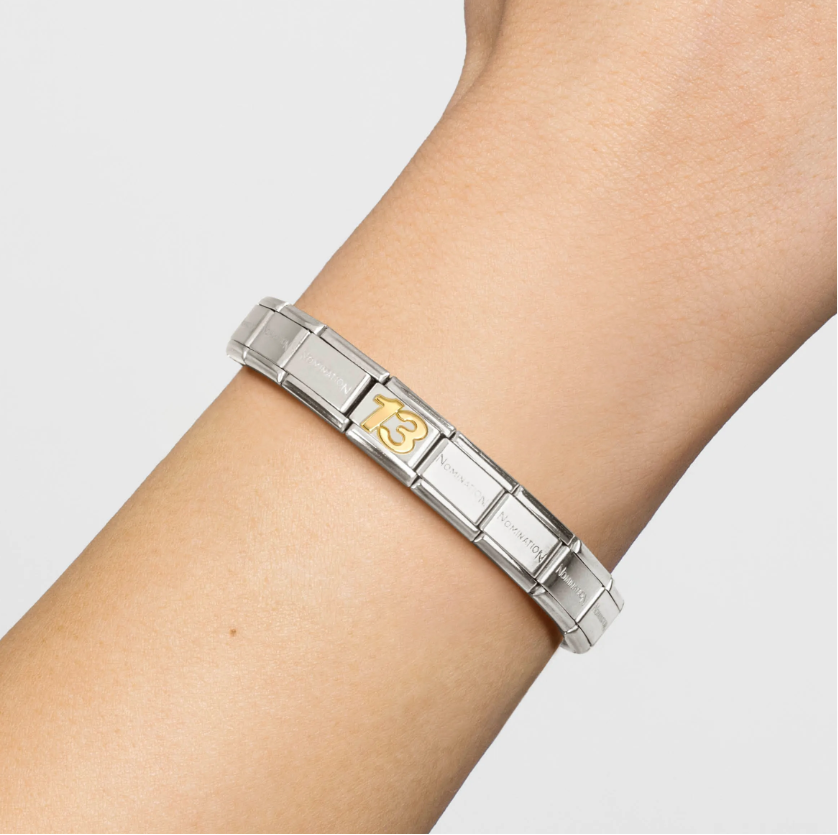 Nomination Number 13 18ct Gold and Stainless Steel Composable Charm