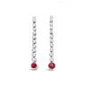 14ct White Gold 0.83ct Orange Sapphire & 0.94ct Diamond Drop Earrings