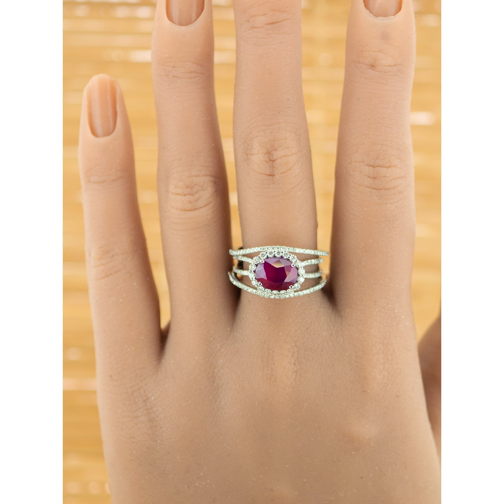 2.77ct Oval Ruby and 0.62ct Diamond Platinum Ring 9.5g