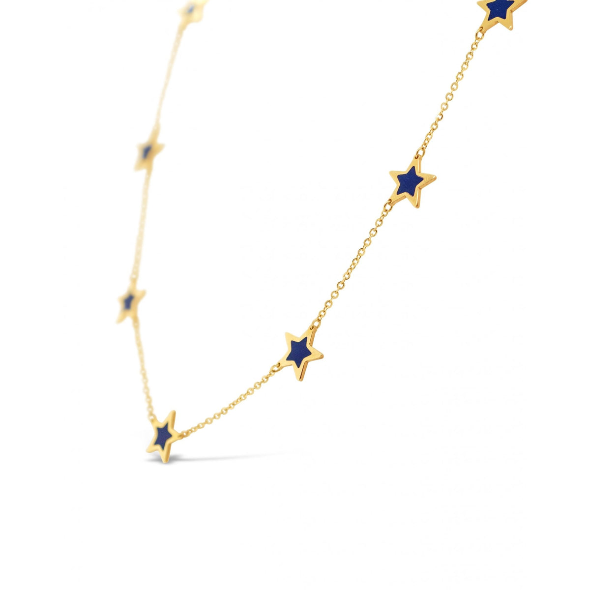 14ct Yellow Gold Lapis Lazuli Star Necklace 3.1g