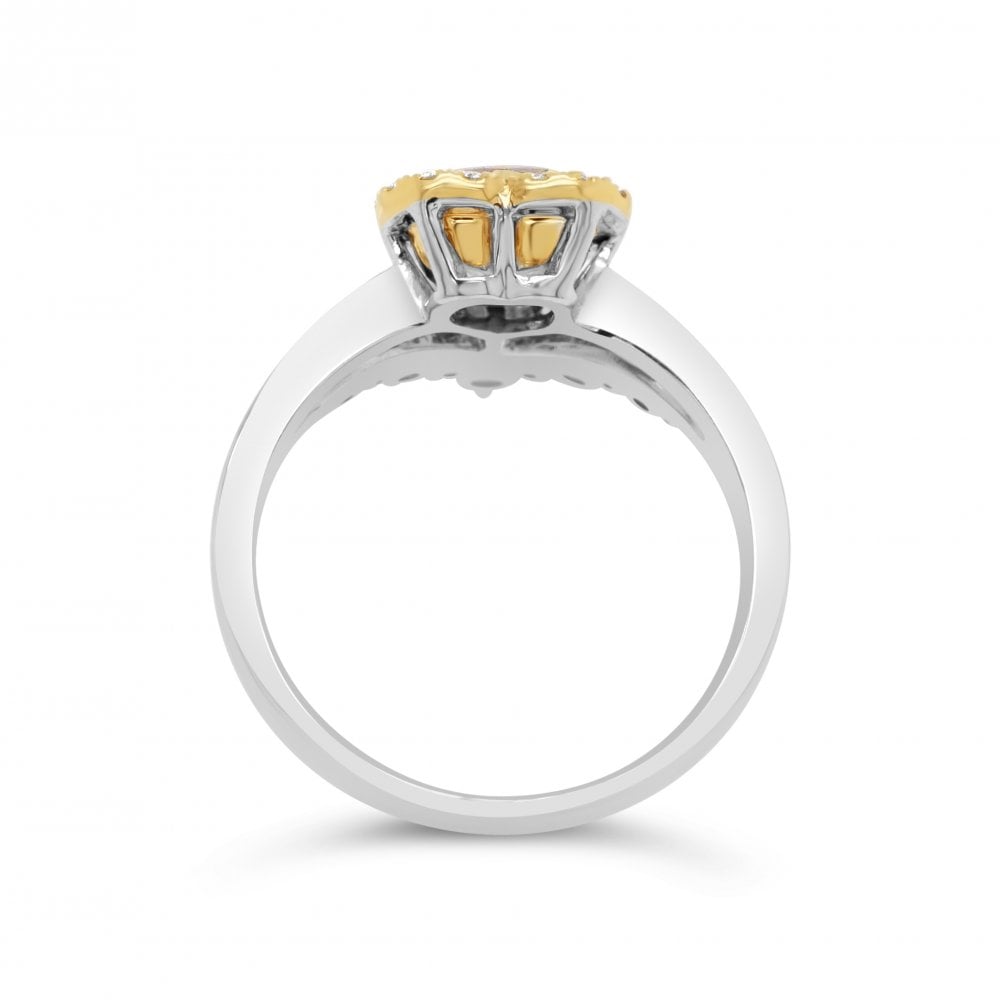 1.54ct Yellow Heart Diamond 18ct Yellow & White Gold Tiara Ring