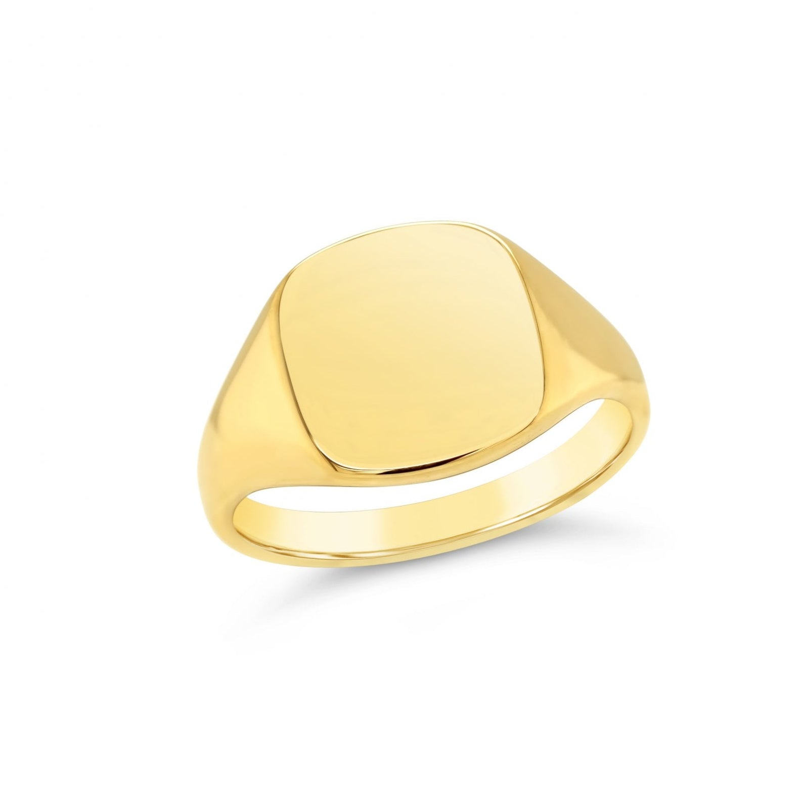 9ct Yellow Gold Cushion Plain Signet Ring