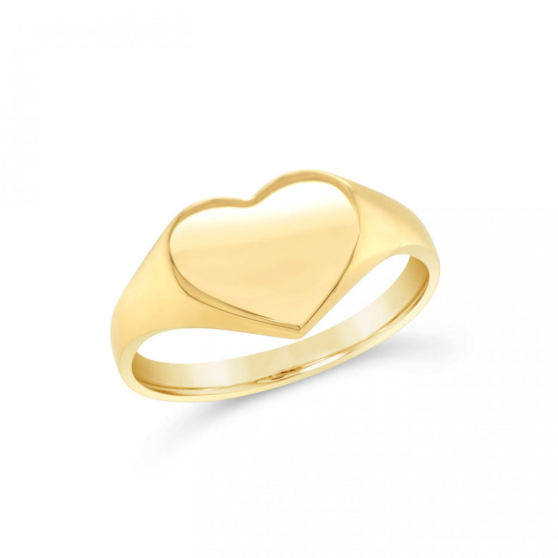 9ct Yellow Gold Heart Signet Ring
