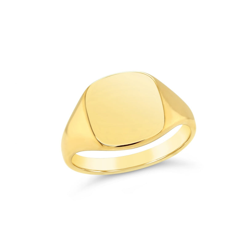 9ct Yellow Gold Cushion Plain Signet Ring