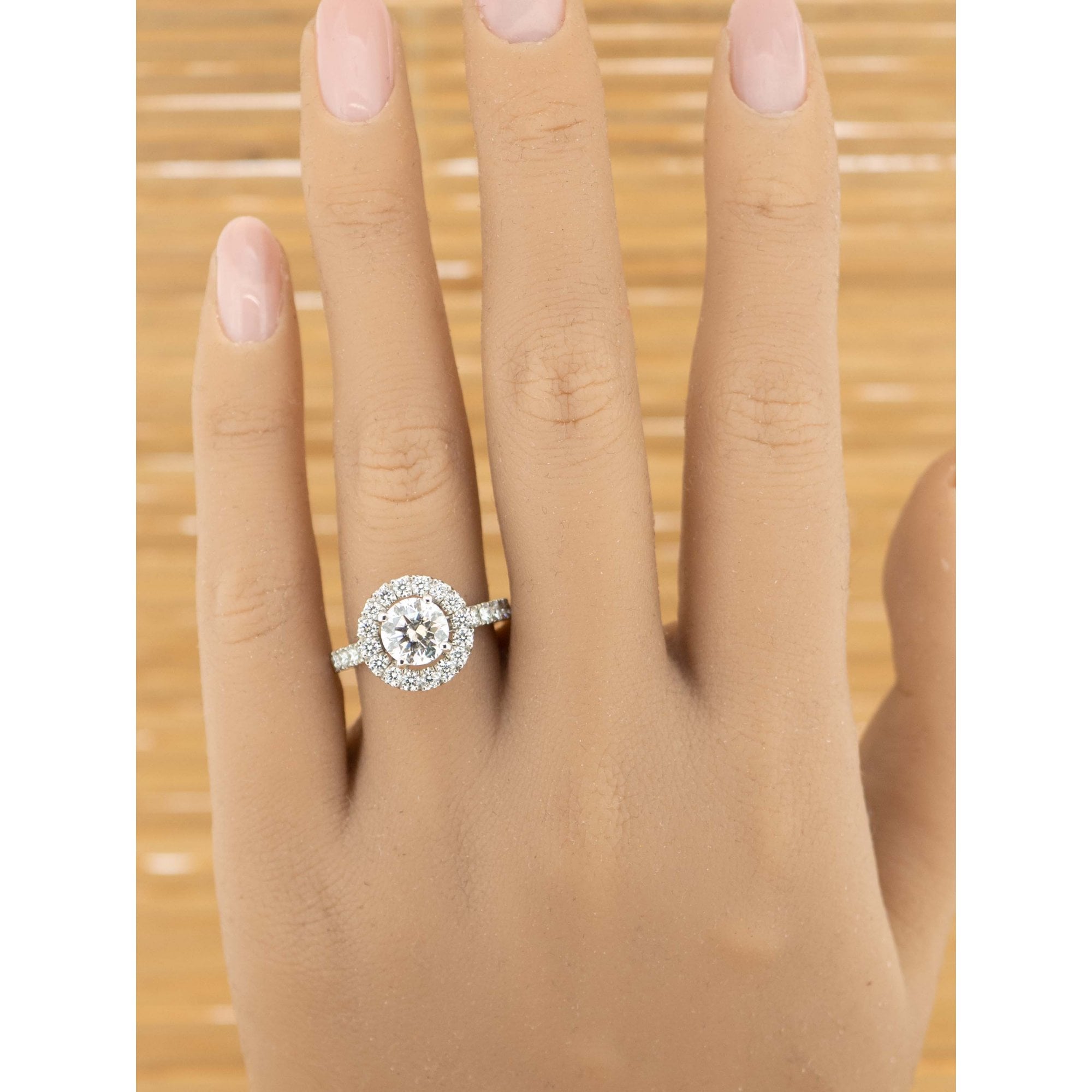 Platinum 1.5ct H/SI1 Triple Ex Diamond Halo Ring