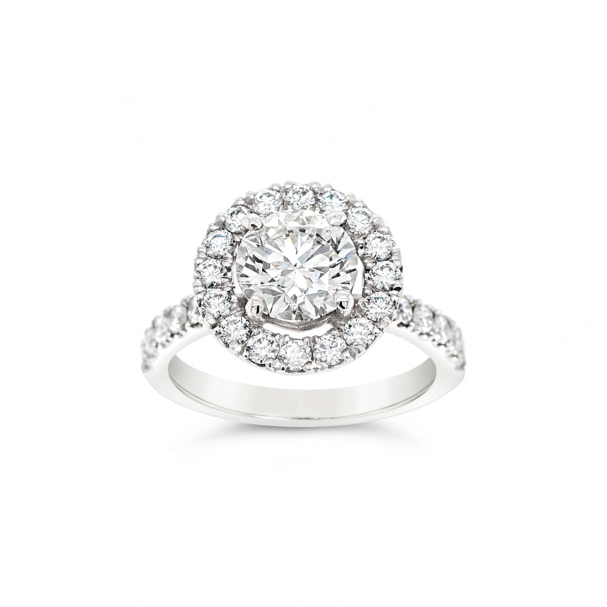 Platinum 1.5ct H/SI1 Triple Ex Diamond Halo Ring