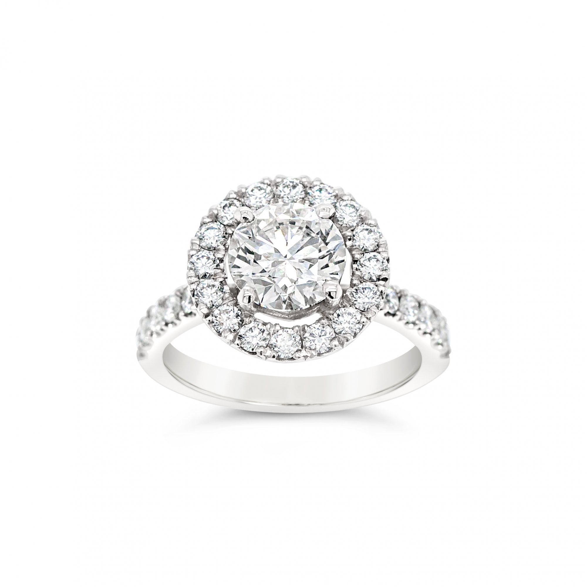 Platinum 1.5ct H/SI1 Triple Ex Diamond Halo Ring