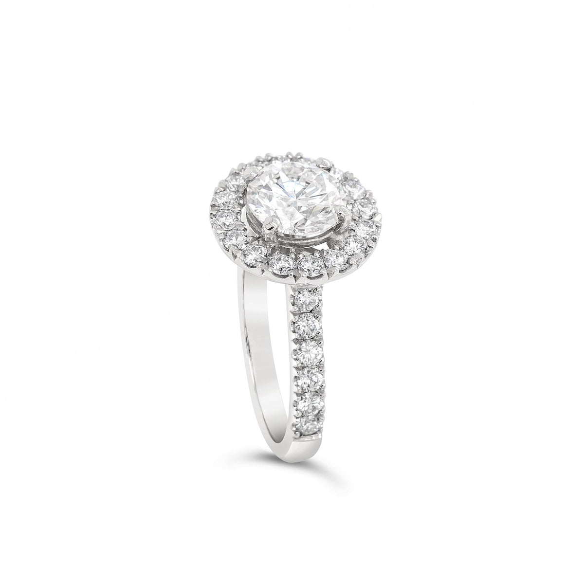 Platinum 1.5ct H/SI1 Triple Ex Diamond Halo Ring