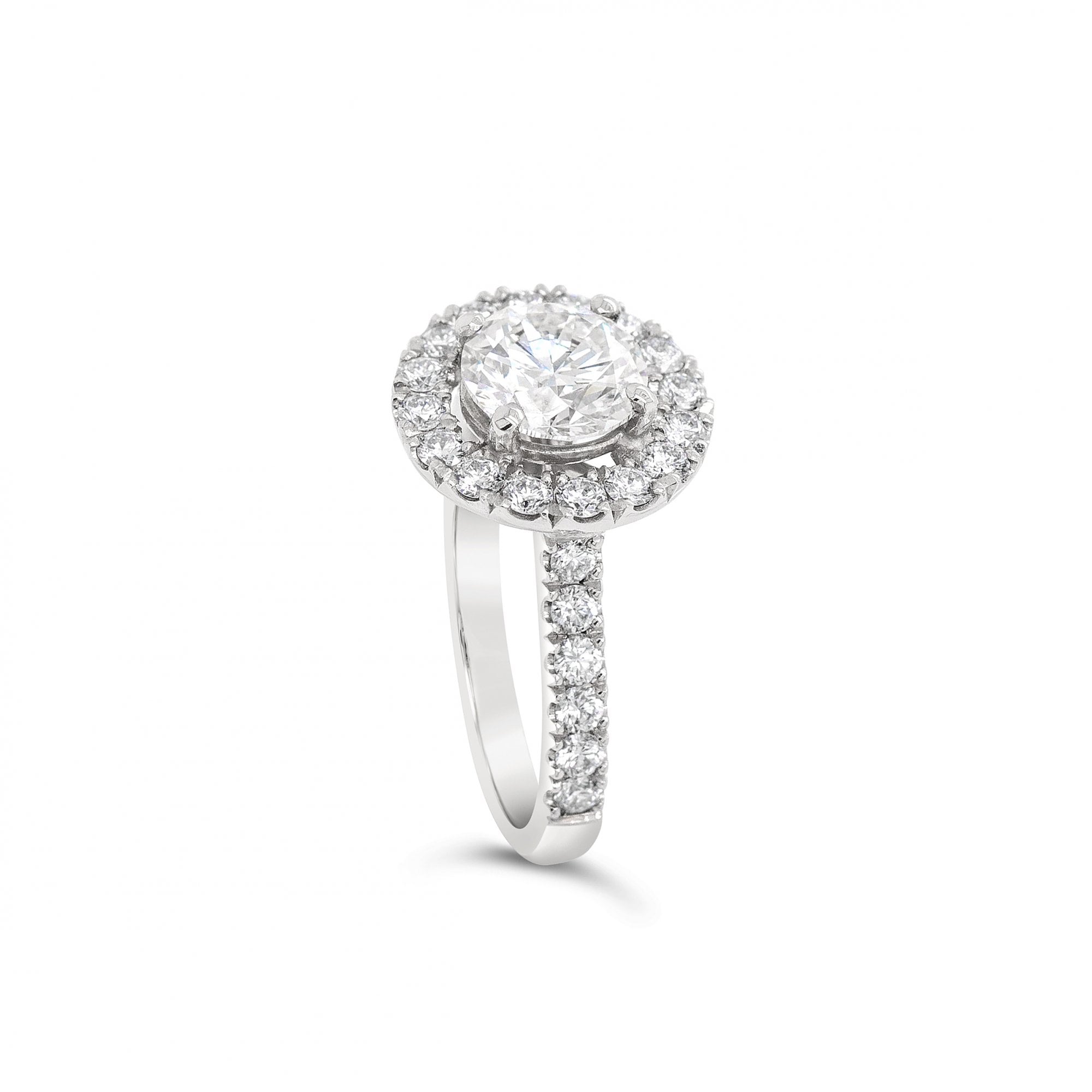 Platinum 1.5ct H/SI1 Triple Ex Diamond Halo Ring