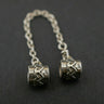 (NE6) Silver 925 Hearts Safety Chain Charm 3.5 grams