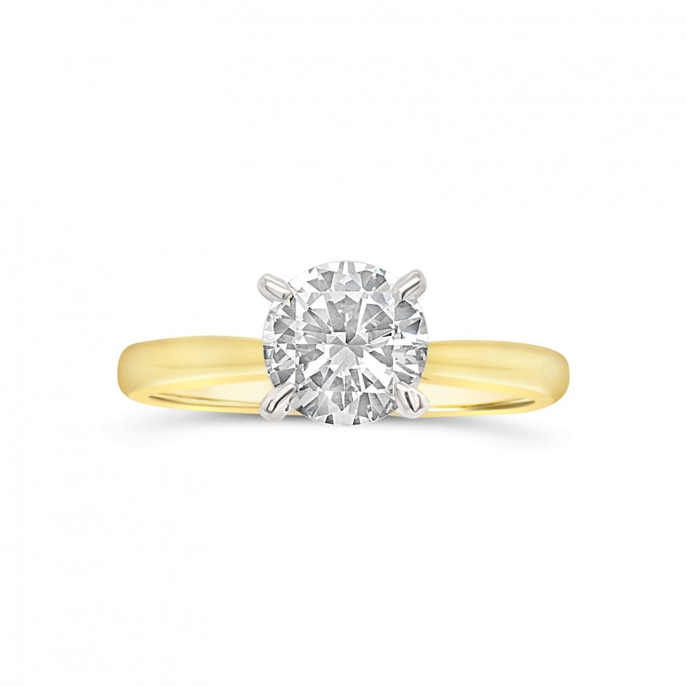 NEW 18ct Yellow Gold 0.93ct K/VS2 Certificated Diamond Solitaire Ring 2.9g