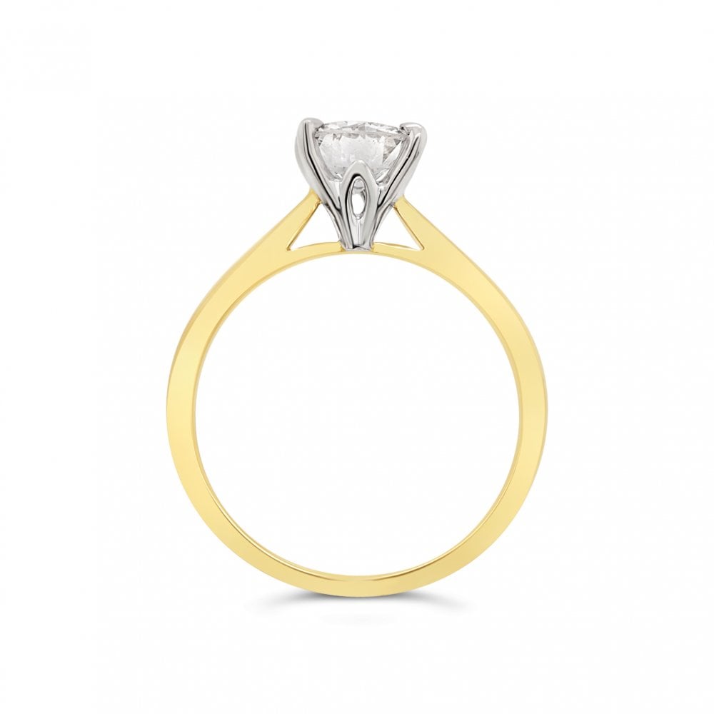 NEW 18ct Yellow Gold 0.93ct K/VS2 Certificated Diamond Solitaire Ring 2.9g