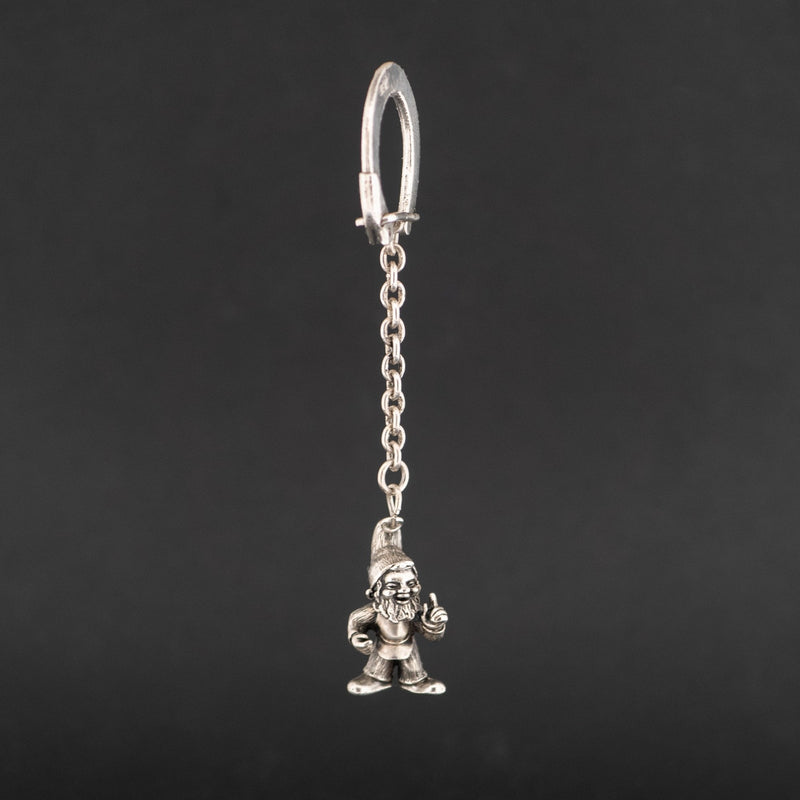 Sterling Silver Vintage 1975 Gnome Key Ring 17.5g