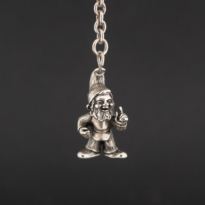 Sterling Silver Vintage 1975 Gnome Key Ring 17.5g