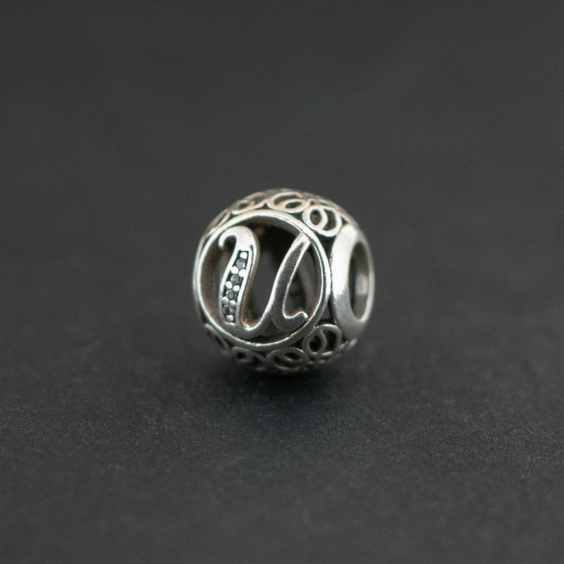 Pandora Silver 925 Vintage 'U' Charm 791865CZ