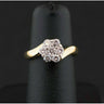 18ct Yellow Gold 0.5ct Diamond Offset Cluster Ring 4.2gms Size H
