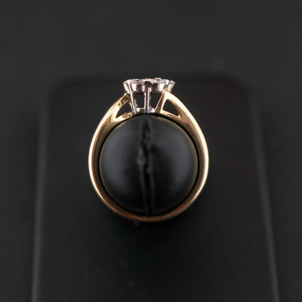 18ct Yellow Gold 0.5ct Diamond Offset Cluster Ring 4.2gms Size H